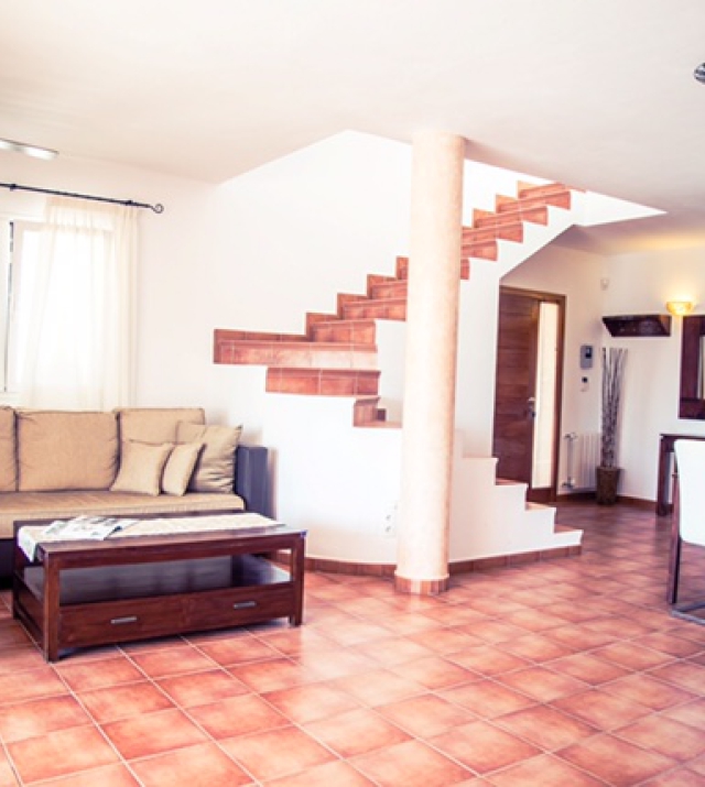 Resa estates Ibiza property for sale sant jordi tourist license living room and stairs.jpg